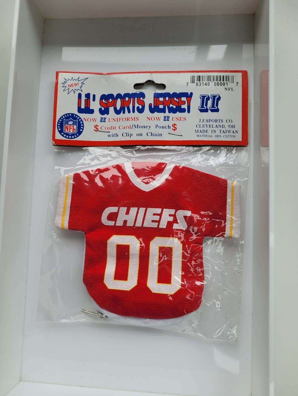 Vintage 90s Kansas City Chiefs Lil’ Sports Jersey II Credit Card Money Pouch NIP